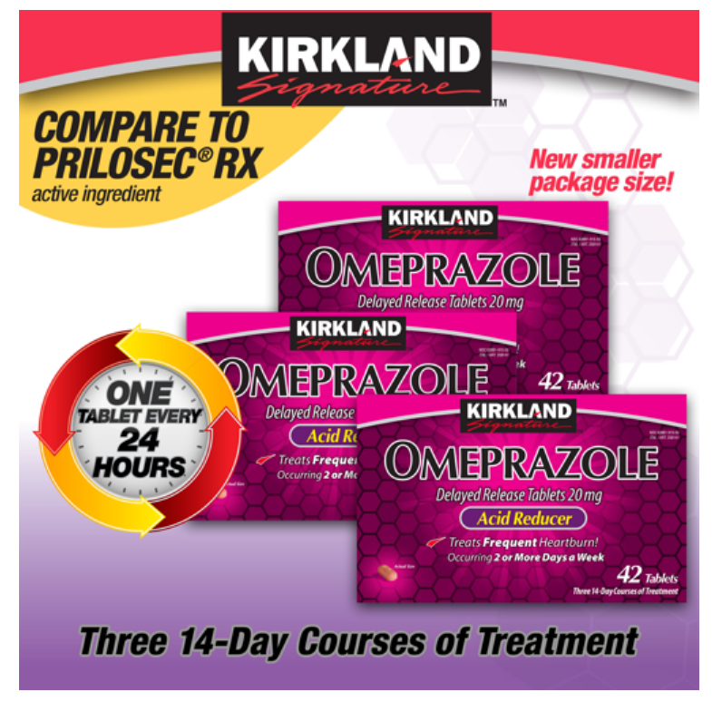 Kirkland Signature™ Omeprazole 20 mg, 42 Tablets International Health