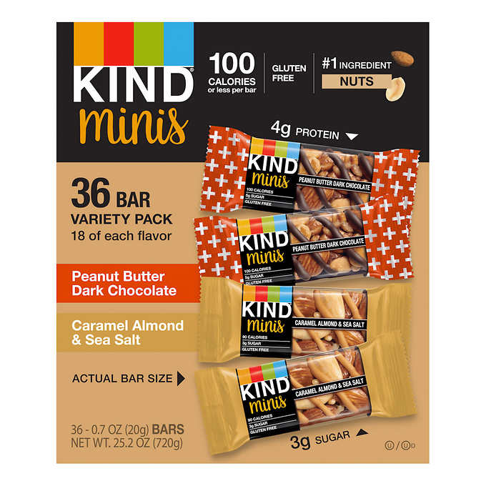 Kind Mini Bars, Variety Pack, 0.7 oz, 36count International Health Group